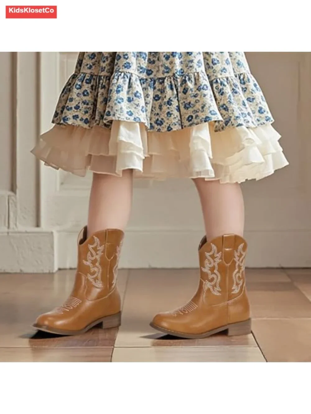Girls Toddler Cowgirl Boots Round Toe Kids Cowboy Boots Western Booties